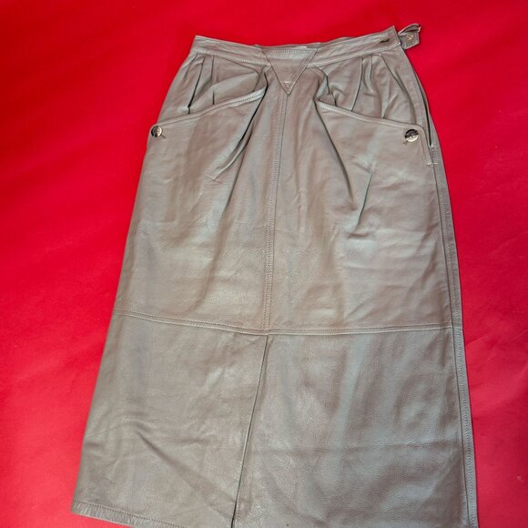 Vintage Saint Mignon Leather Pencil Skirt – 1980s French Design - Picture 7 of 12